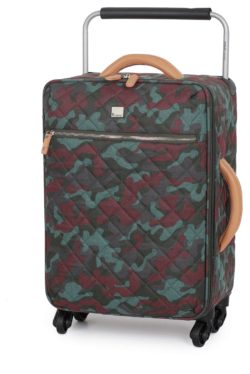 IT Luggage - Cabin Quilted Camo Suitcase 3 Wheel - Ivy